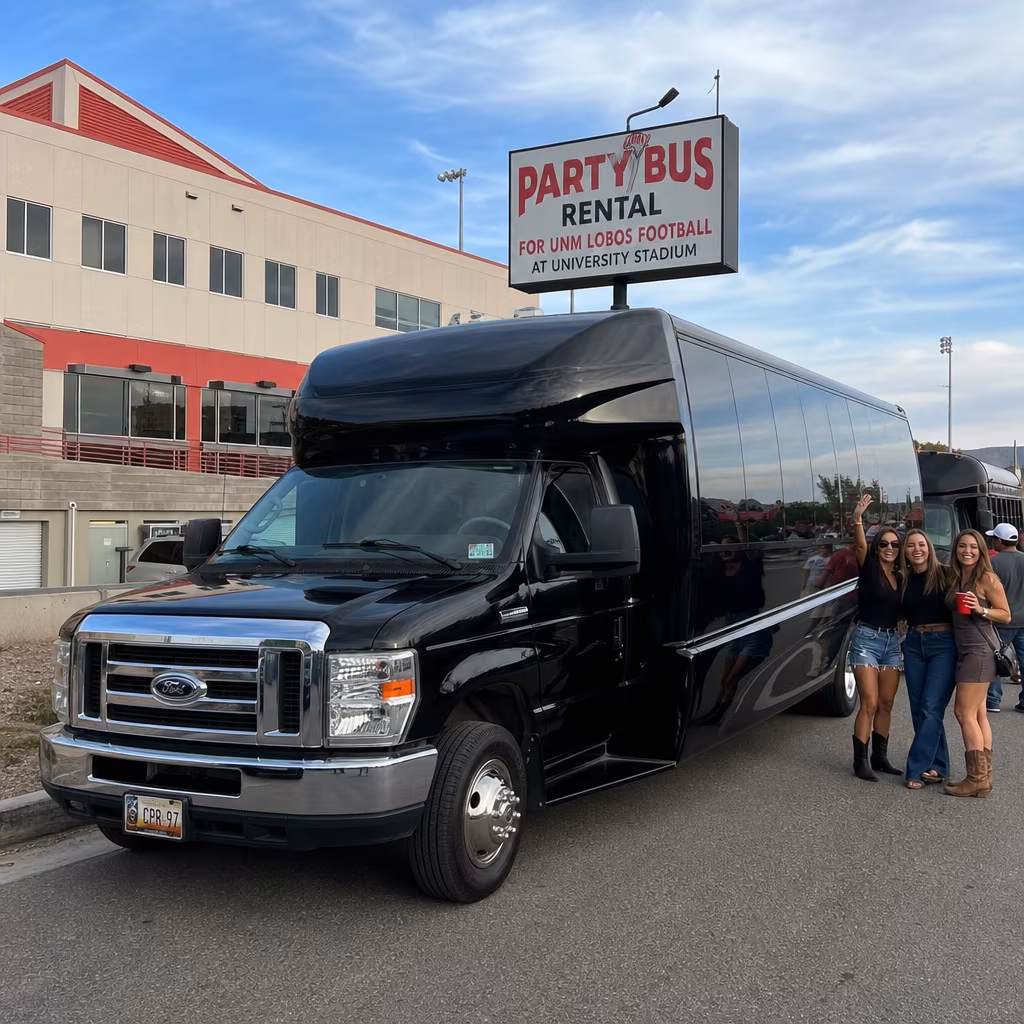 Party Bus To Unm Lobos Football University Stadium
