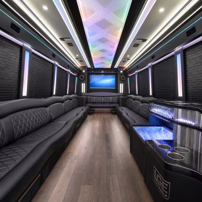 15 Passenger Party Bus Interior