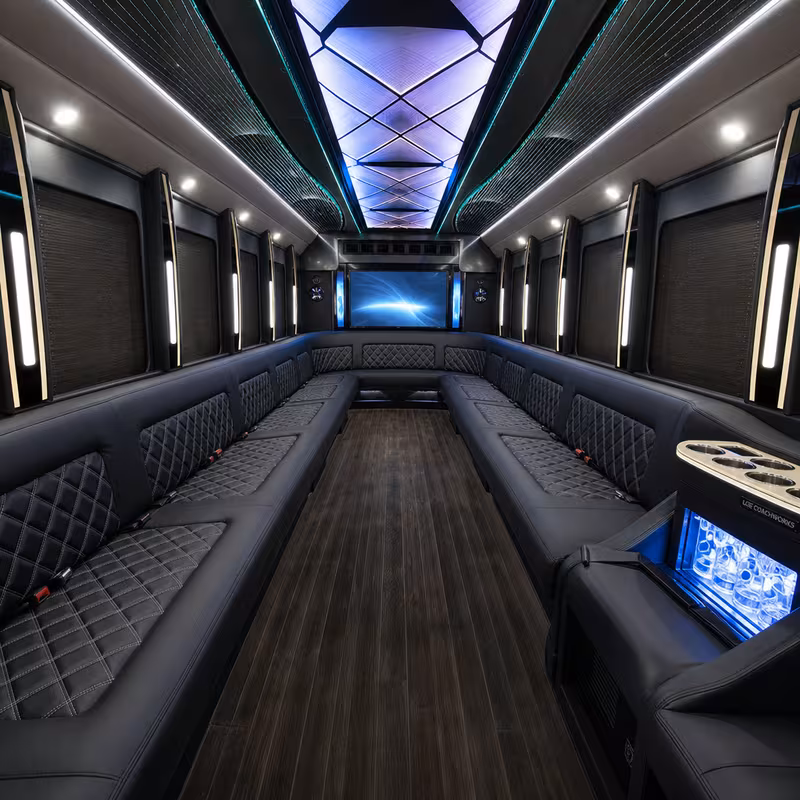 20 Passenger Party Bus Interior