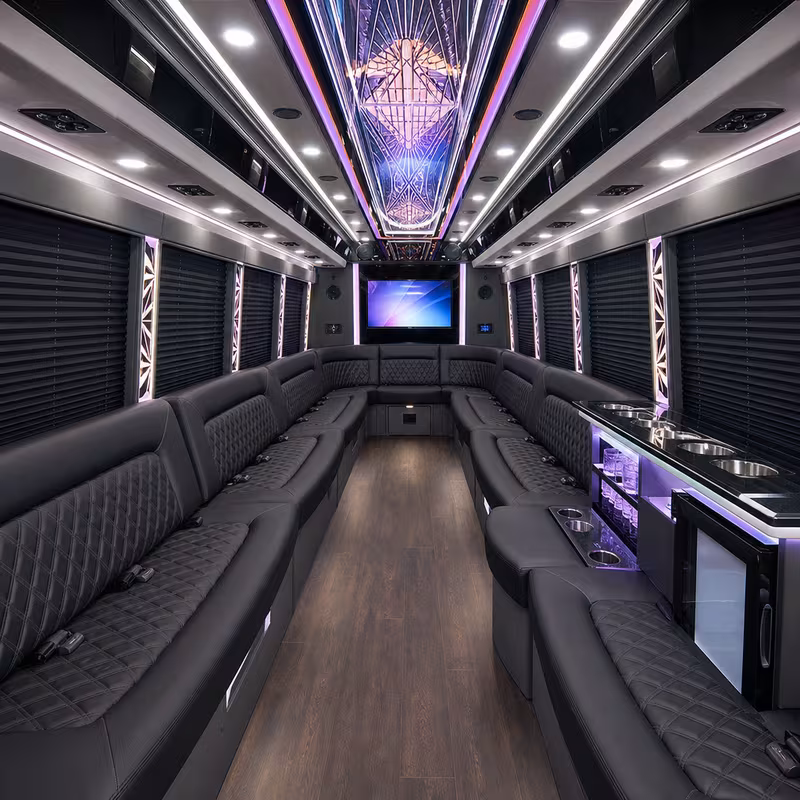 20 Passenger Party Bus Interior