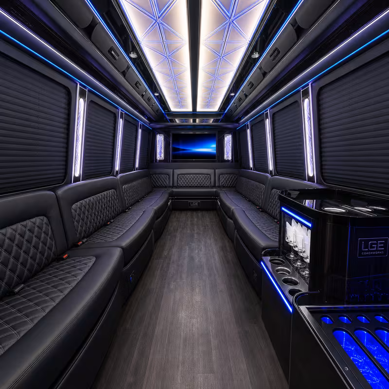 25 Passenger Party Bus Interior