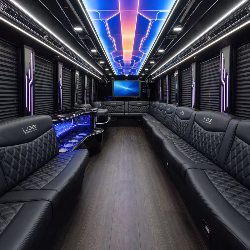 30 Passenger Party Bus Interior