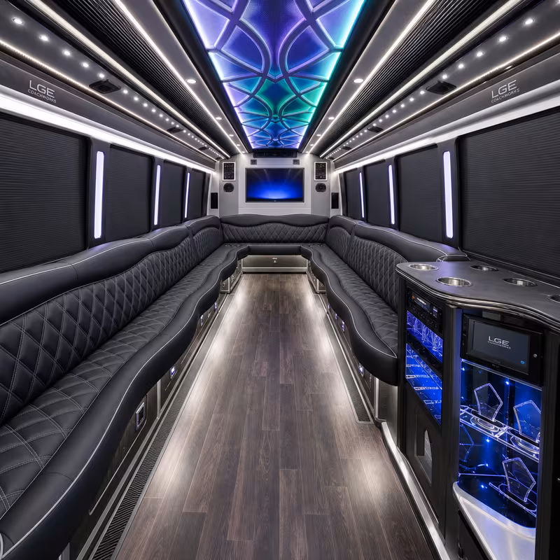 30 Passenger Party Bus Interior