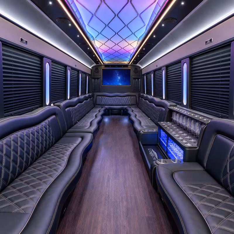 40 Passenger Party Bus Interior