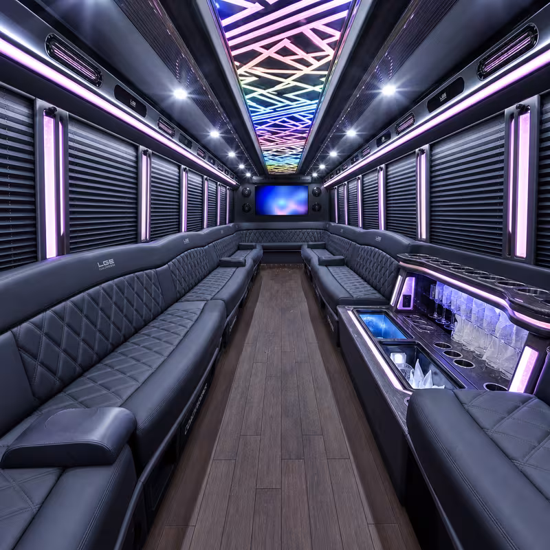 40 Passenger Party Bus Interior