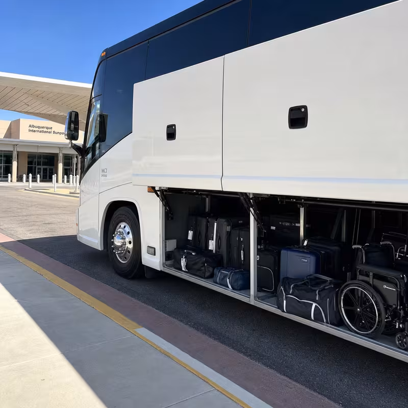 Albuquerque Airport Transportation party bus interior