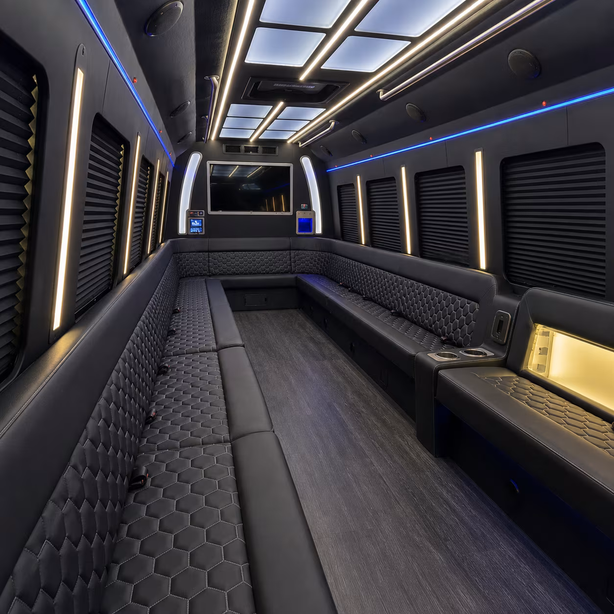 Albuquerque Sporting Event Transportation party bus interior