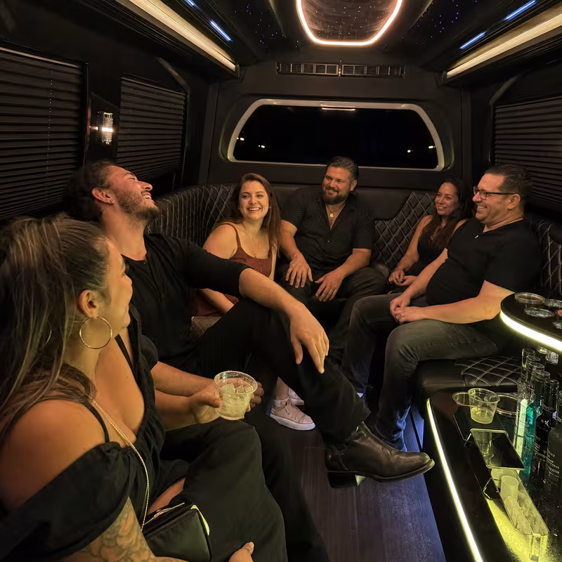 Albuquerque Concert Transportation party bus interior