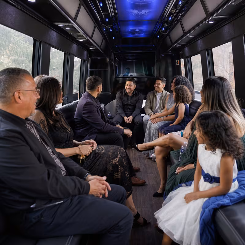 Black Mercedes Sprinter van staged for an Albuquerque Private Event Transportation group