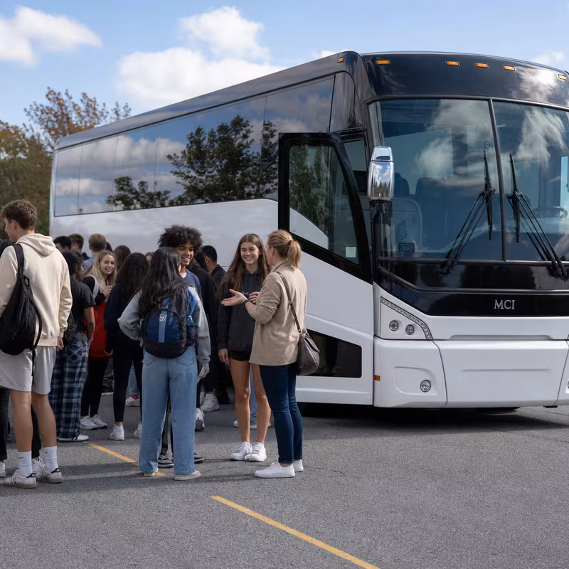 Black Mercedes Sprinter van staged for an Albuquerque School Transportation group