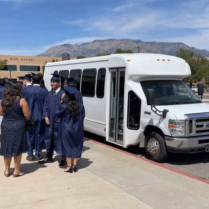 Albuquerque School Transportation party bus interior