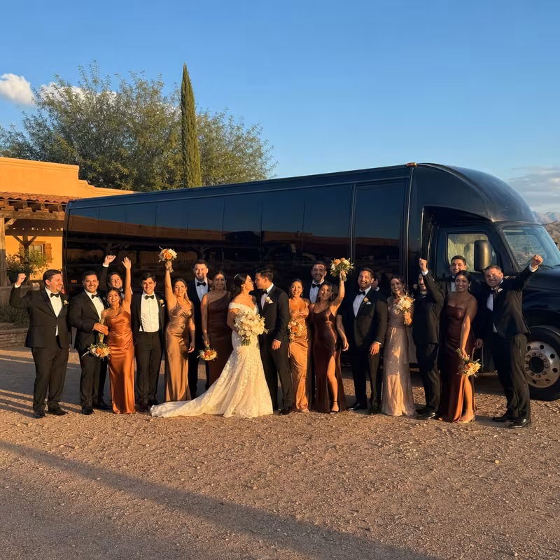 Albuquerque Wedding Transportation party bus interior